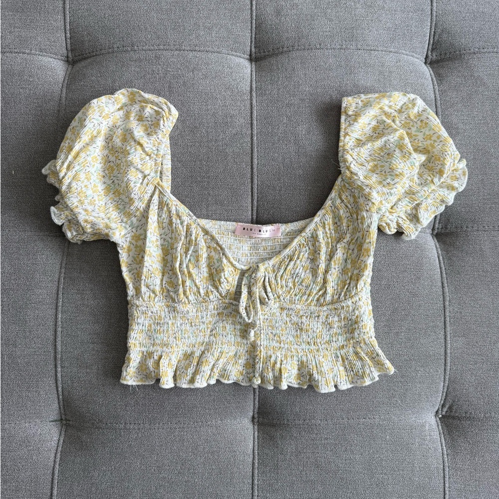 Yellow Floral Crop Top